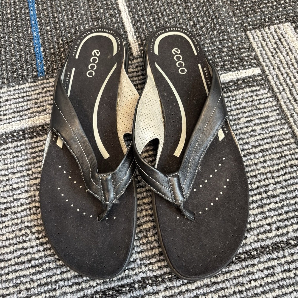 ECCO Women's Sandals Flip Flops Black Size 42 (US 11/11.5)